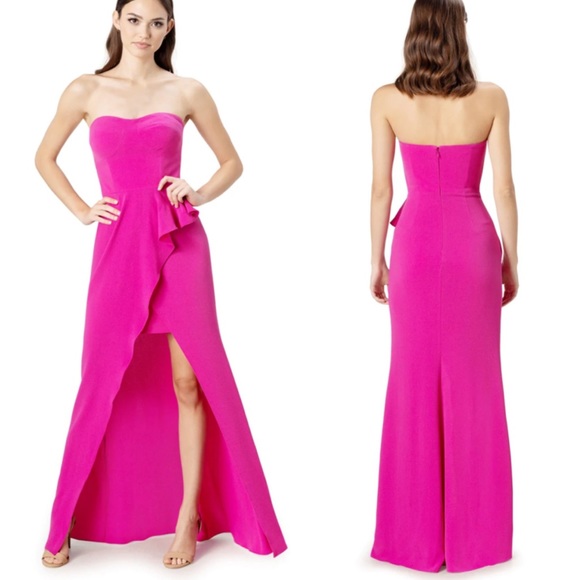 Dress the Population Dresses & Skirts - Dress the Population Kai Sweetheart Neckline Strapless Gown Fuchsia Pink S NWT